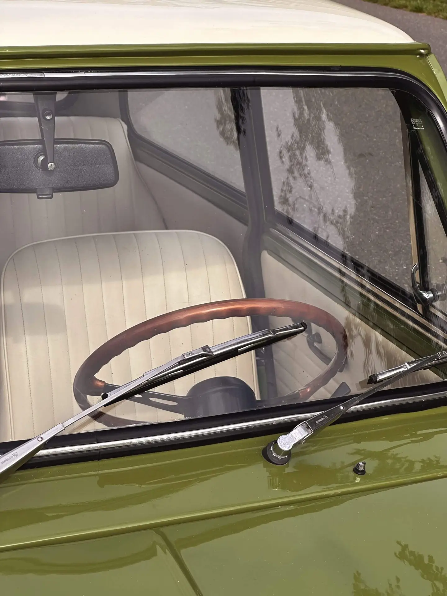 white leather interior mini classic brooks motors
