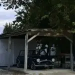 Mini innocenti 1001 classic 1974 standing in it's barn