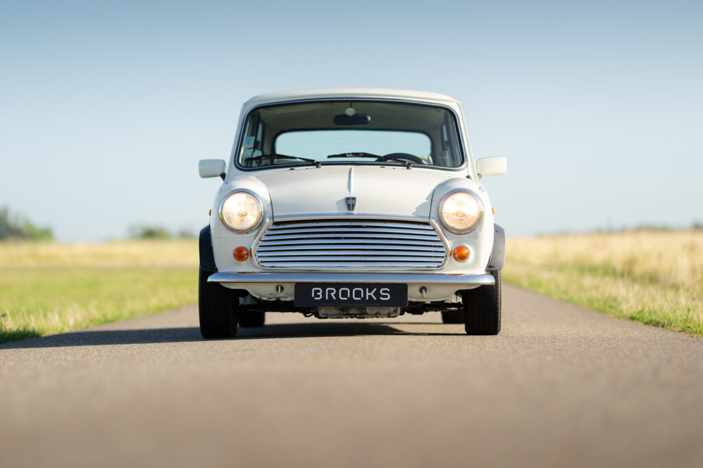 Front view of the 1992 Mini Classic with a 1.3-litre engine and automatic gearbox.